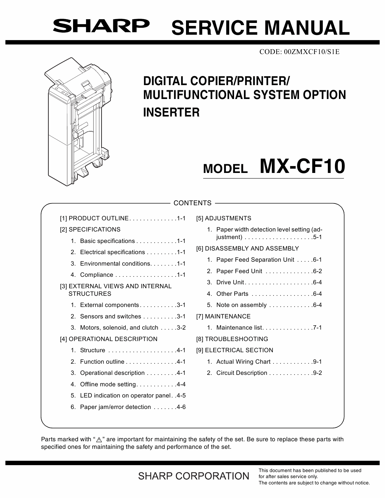 SHARP MX CF10 Service Manual-1